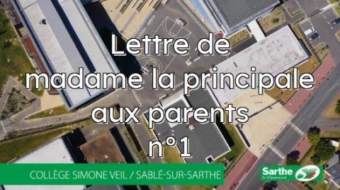 Lettre de la principale aux parents n°1