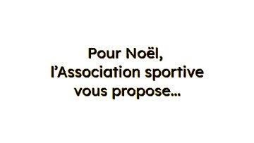 Vente organisée par l’Association sportive